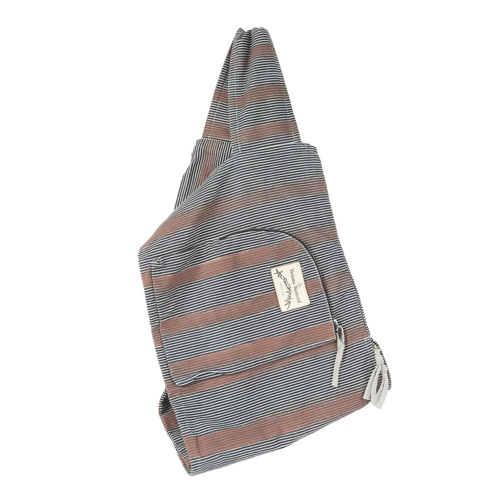 Vivienne Westwood custom patch-painted hickory denim shoulder bag (Anglomania...